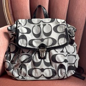 Coach Signature Poppy Grey Backpack